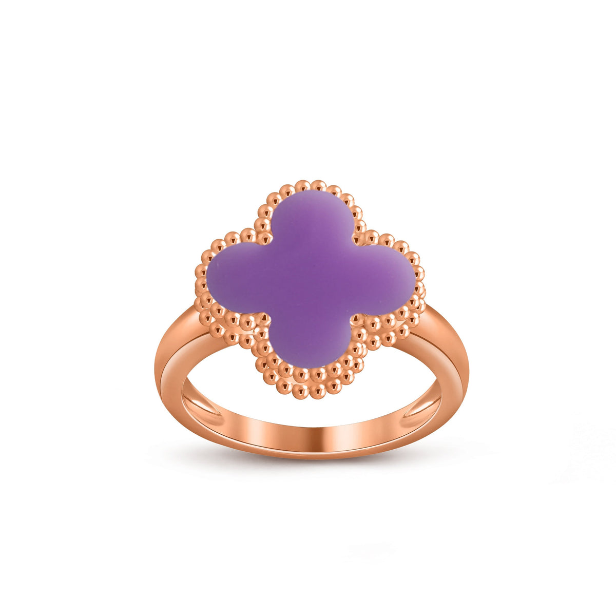 [Novalux]LUCKY CLOVER VINTAGE ROSE GOLD RING COLLECTION