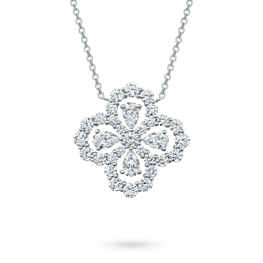 [Novalux]LOOP NECKLACE FULL MOTIF DIAMOND 16MM MULTIPLE COLORS