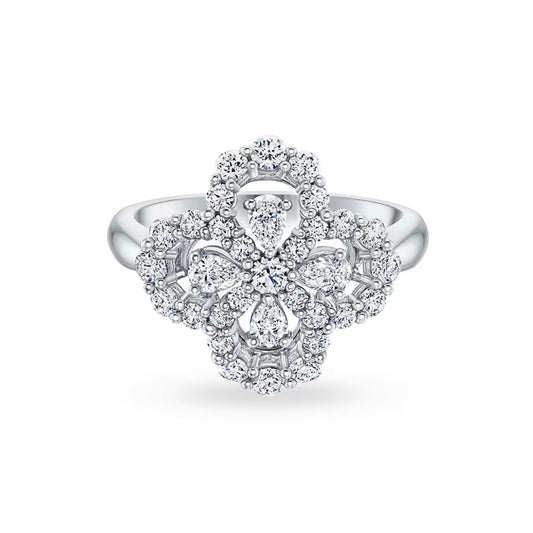 [Novalux]LOOP RING FULL MOTIF DIAMOND 16MM SILVE