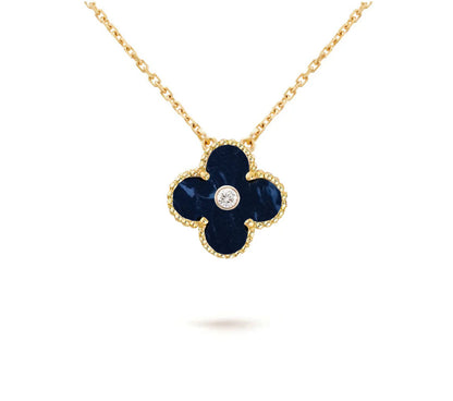 [Novalux]15MM CLOVER FLOWER DIAMOND PENDANT NECKLACE COLLECTION