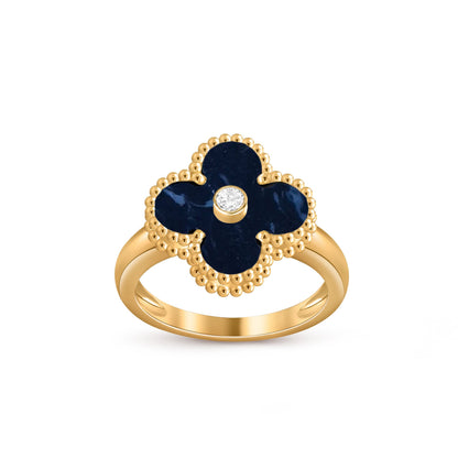 [Novalux]LUCKY CLOVER DIAMOND-ACCENT GOLD RING COLLECTION