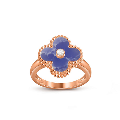 [Novalux]LUCKY CLOVER DIAMOND-ACCENT ROSE GOLD RING COLLECTION