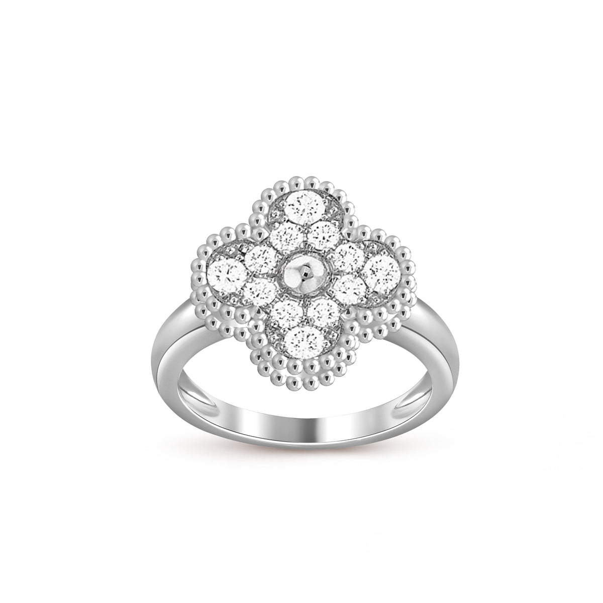 [Novalux]LUCKY CLOVER VINTAGE WHITE GOLD RING COLLECTION