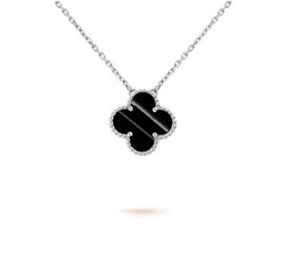 [Novalux]15MM CLOVER FLOWER PENDANT NECKLACE WHITE GOLD COLLECTION