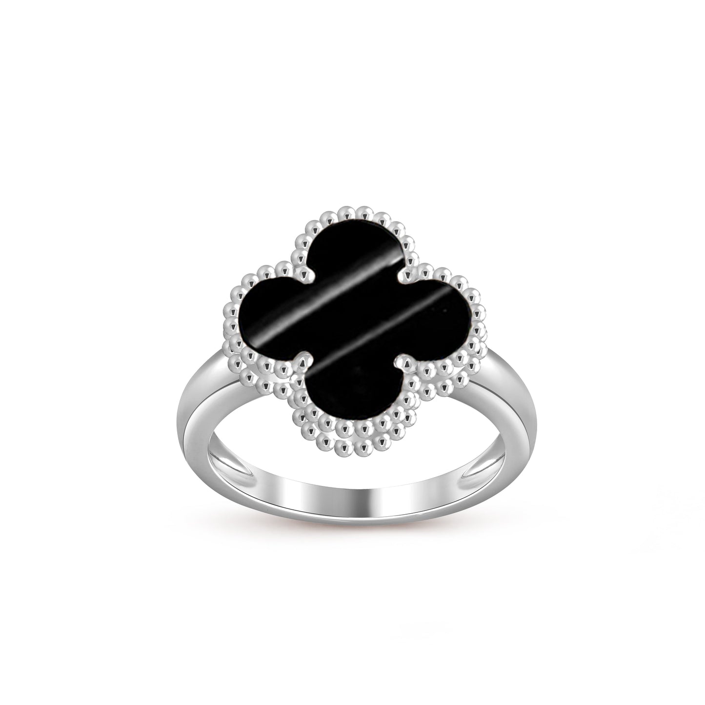 [Novalux]LUCKY CLOVER VINTAGE WHITE GOLD RING COLLECTION
