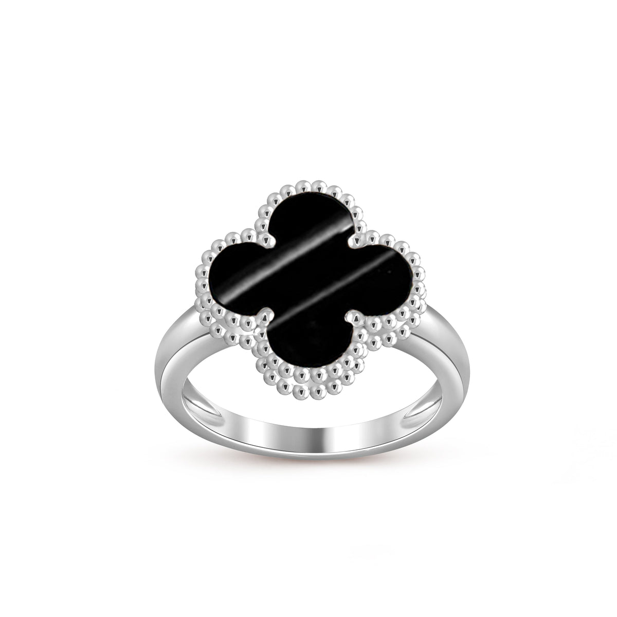 [Novalux]LUCKY CLOVER VINTAGE WHITE GOLD RING COLLECTION