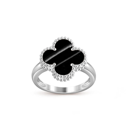 [Novalux]LUCKY CLOVER VINTAGE WHITE GOLD RING COLLECTION