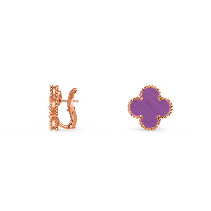 [Novalux]15MM CLOVER FLOWER STUD EARRINGS ROSE GOLD COLLECTION