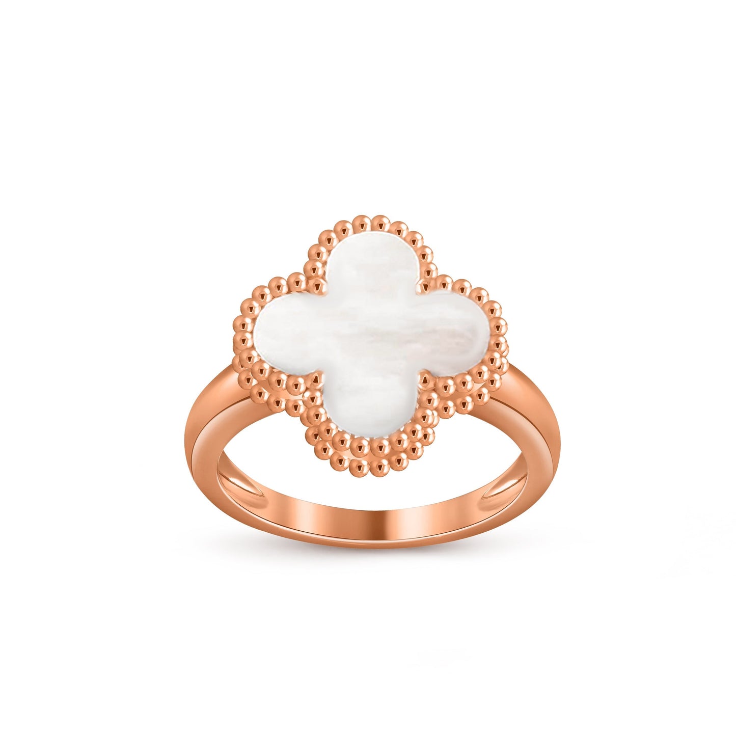 [Novalux]LUCKY CLOVER VINTAGE ROSE GOLD RING COLLECTION