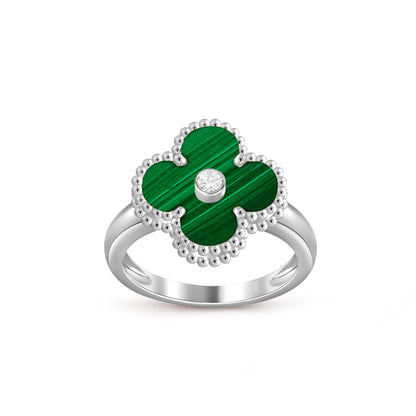 [Novalux]LUCKY CLOVER DIAMOND-ACCENT WHITE GOLD RING COLLECTION