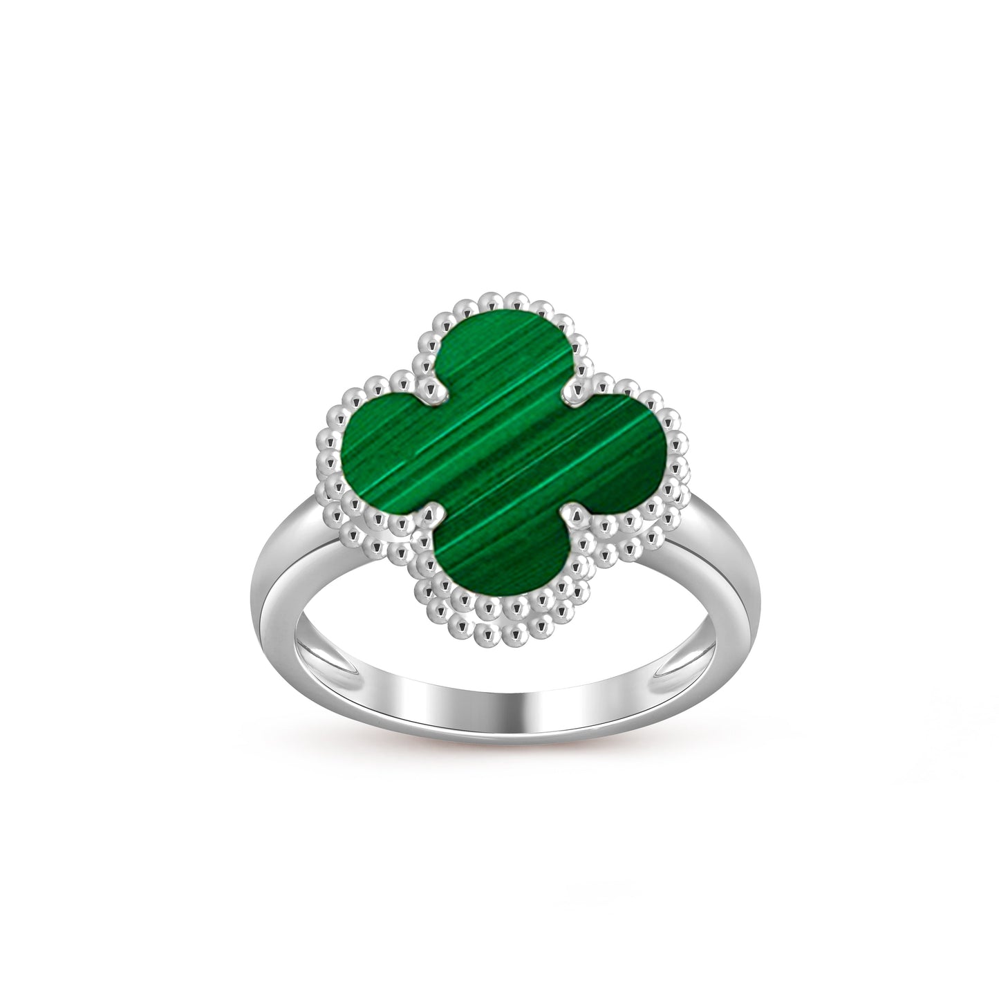 [Novalux]LUCKY CLOVER VINTAGE WHITE GOLD RING COLLECTION