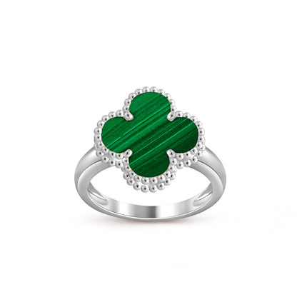 [Novalux]LUCKY CLOVER VINTAGE WHITE GOLD RING COLLECTION