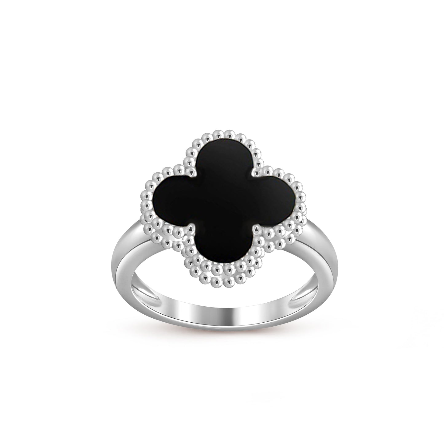 [Novalux]LUCKY CLOVER VINTAGE WHITE GOLD RING COLLECTION
