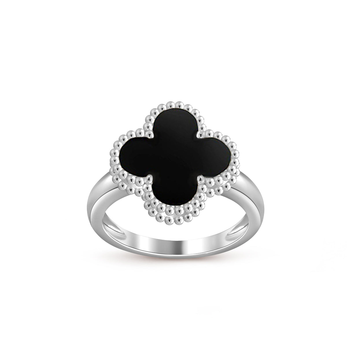[Novalux]LUCKY CLOVER VINTAGE WHITE GOLD RING COLLECTION