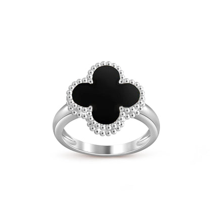 [Novalux]LUCKY CLOVER VINTAGE WHITE GOLD RING COLLECTION