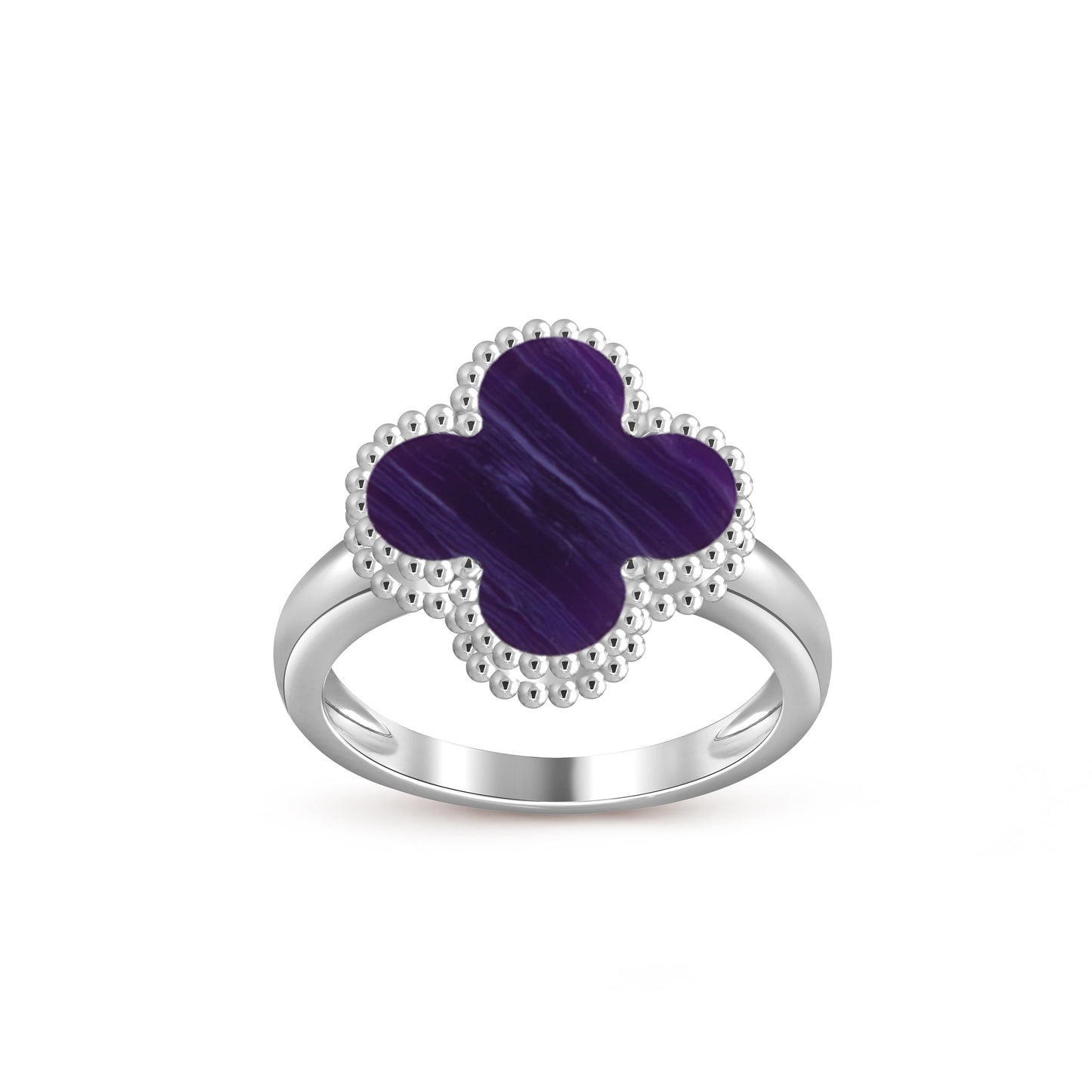 [Novalux]LUCKY CLOVER VINTAGE WHITE GOLD RING COLLECTION