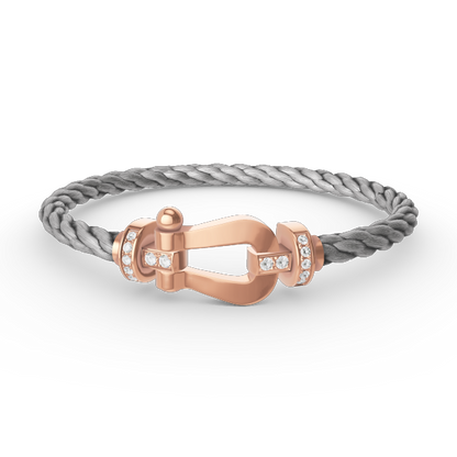 [Novalux]FORCE LARGE HORSESHOE HALF DIAMOND BRACELET - ROSE GOLD