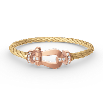 [Novalux]FORCE LARGE HORSESHOE HALF DIAMOND BRACELET - ROSE GOLD