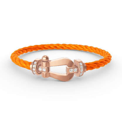 [Novalux]FORCE LARGE HORSESHOE HALF DIAMOND BRACELET - ROSE GOLD