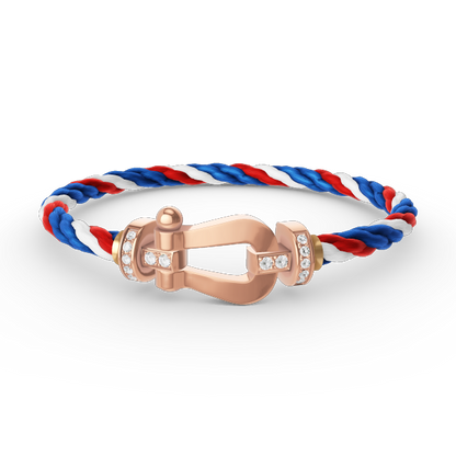 [Novalux]FORCE LARGE HORSESHOE HALF DIAMOND BRACELET - ROSE GOLD