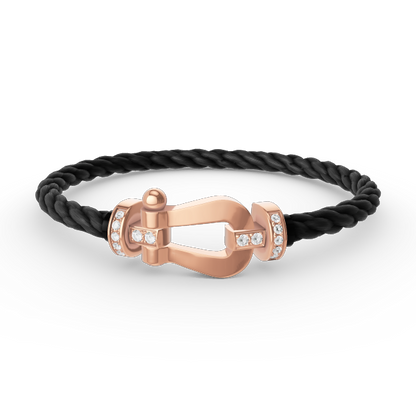 [Novalux]FORCE LARGE HORSESHOE HALF DIAMOND BRACELET - ROSE GOLD