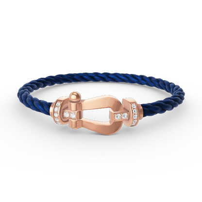 [Novalux]FORCE LARGE HORSESHOE HALF DIAMOND BRACELET - ROSE GOLD