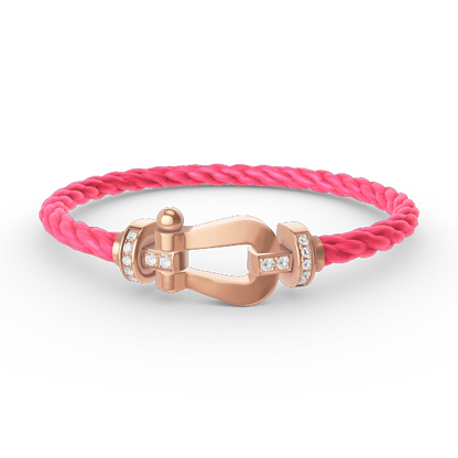 [Novalux]FORCE LARGE HORSESHOE HALF DIAMOND BRACELET - ROSE GOLD