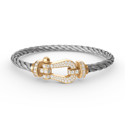 [Novalux]FORCE LARGE HORSESHOE FULL DIAMOND BRACELET - GOLD