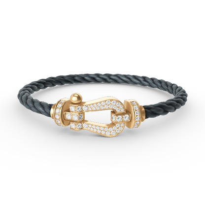 [Novalux]FORCE LARGE HORSESHOE FULL DIAMOND BRACELET - GOLD