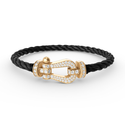 [Novalux]FORCE LARGE HORSESHOE FULL DIAMOND BRACELET - GOLD