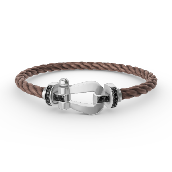 [Novalux]FORCE LARGE HORSESHOE BLACK DIAMOND BRACELET - WHITE GOLD