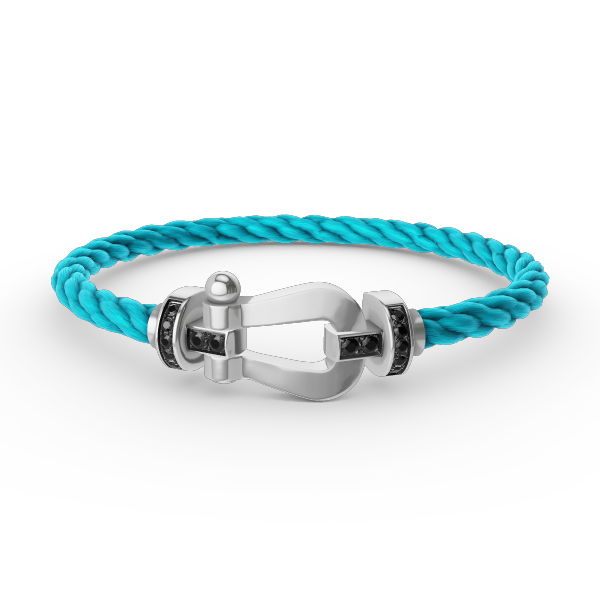 [Novalux]FORCE LARGE HORSESHOE BLACK DIAMOND BRACELET - WHITE GOLD