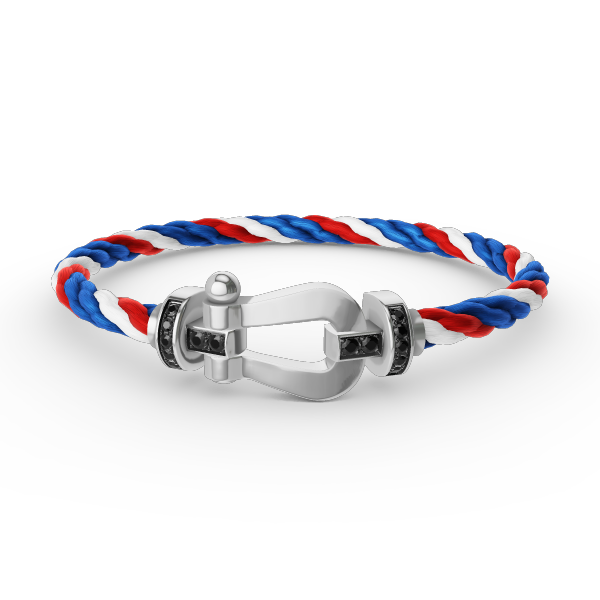 [Novalux]FORCE LARGE HORSESHOE BLACK DIAMOND BRACELET - WHITE GOLD