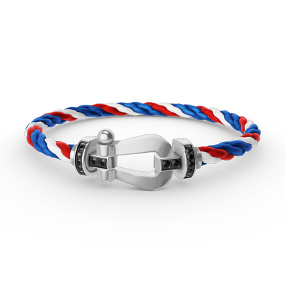 [Novalux]FORCE LARGE HORSESHOE BLACK DIAMOND BRACELET - WHITE GOLD