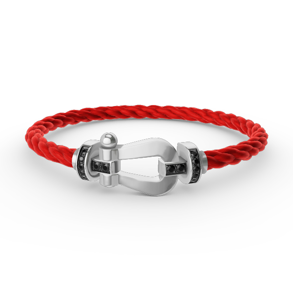 [Novalux]FORCE LARGE HORSESHOE BLACK DIAMOND BRACELET - WHITE GOLD