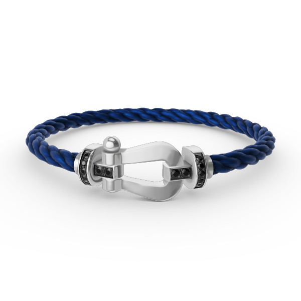 [Novalux]FORCE LARGE HORSESHOE BLACK DIAMOND BRACELET - WHITE GOLD