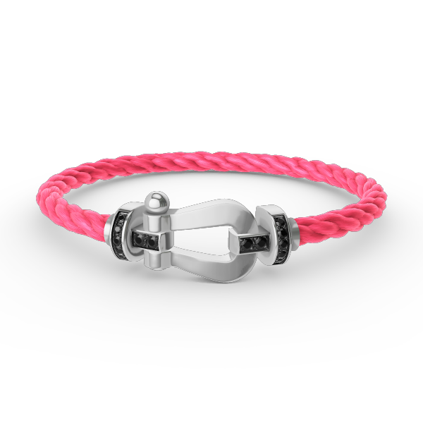 [Novalux]FORCE LARGE HORSESHOE BLACK DIAMOND BRACELET - WHITE GOLD