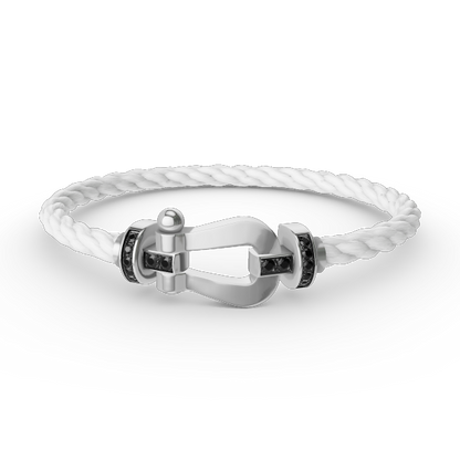 [Novalux]FORCE LARGE HORSESHOE BLACK DIAMOND BRACELET - WHITE GOLD