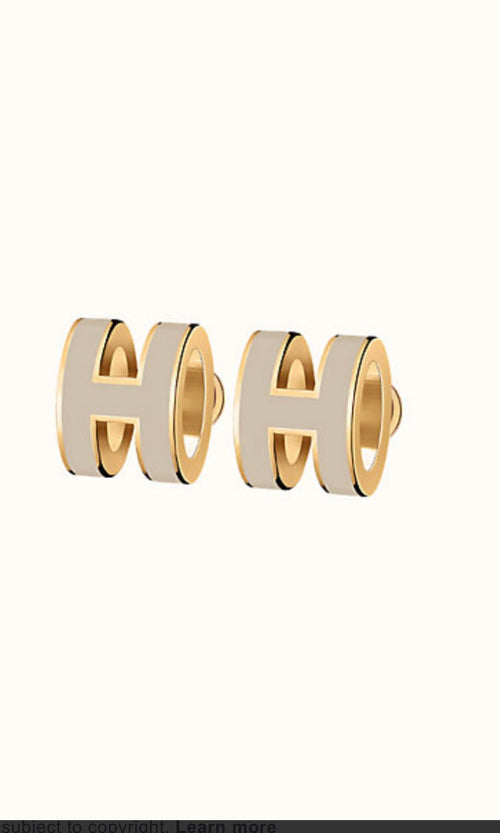 [Novalux]MINI POP H GOLD EARRINGS GREY