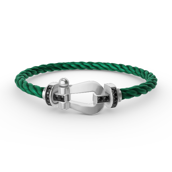 [Novalux]FORCE LARGE HORSESHOE BLACK DIAMOND BRACELET - WHITE GOLD