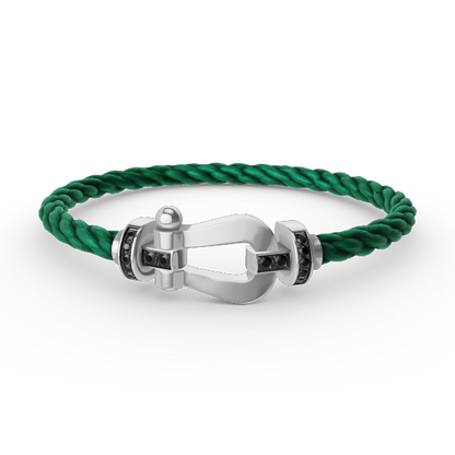 [Novalux]FORCE LARGE HORSESHOE BLACK DIAMOND BRACELET - WHITE GOLD