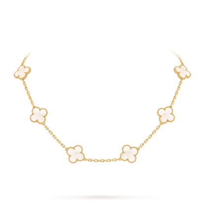 [Novalux]CLASSIC LUCKY 10-MOTIF CLOVER NECKLACE GOLD COLLECTION
