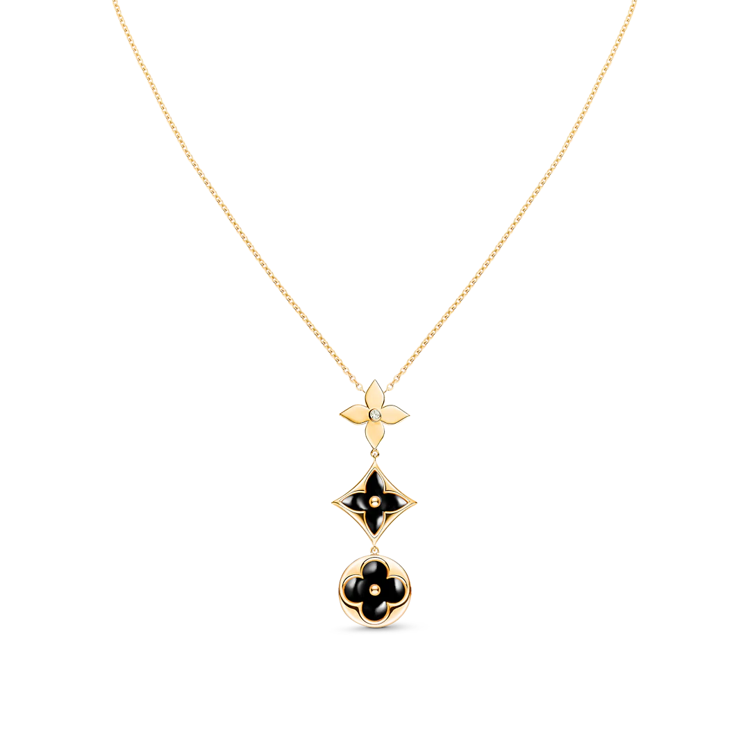 [Novalux]STAR AND SUN ONYX ROSE GOLD NECKLACE