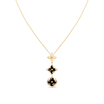 [Novalux]STAR AND SUN ONYX ROSE GOLD NECKLACE