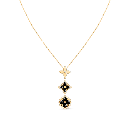 [Novalux]STAR AND SUN ONYX ROSE GOLD NECKLACE