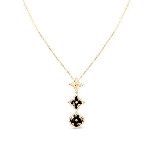 [Novalux]STAR AND SUN ONYX ROSE GOLD NECKLACE