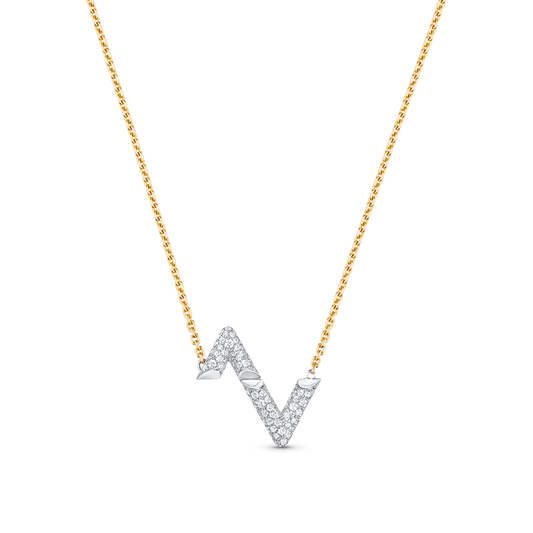 [Novalux]VOLT SILVER DIAMOND PEDANT NECKLACE