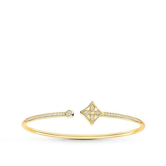 [Novalux]IDYLLE GOLD OPEN BRACELET DIAMOND PAVED