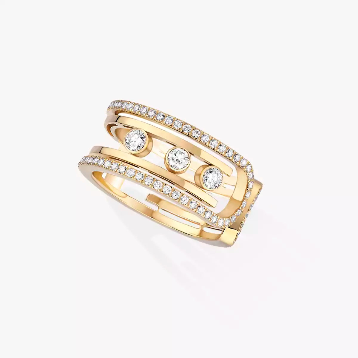[Novalux]OPEN MOVE 10-DIAMOND PAVÉ RING