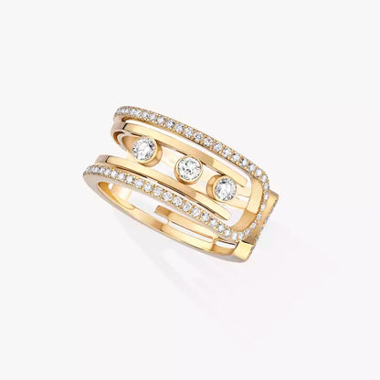 [Novalux]OPEN MOVE 10-DIAMOND PAVÉ RING